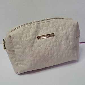 Vince Camuto Cream Floral Quilted Cosmetic Bag